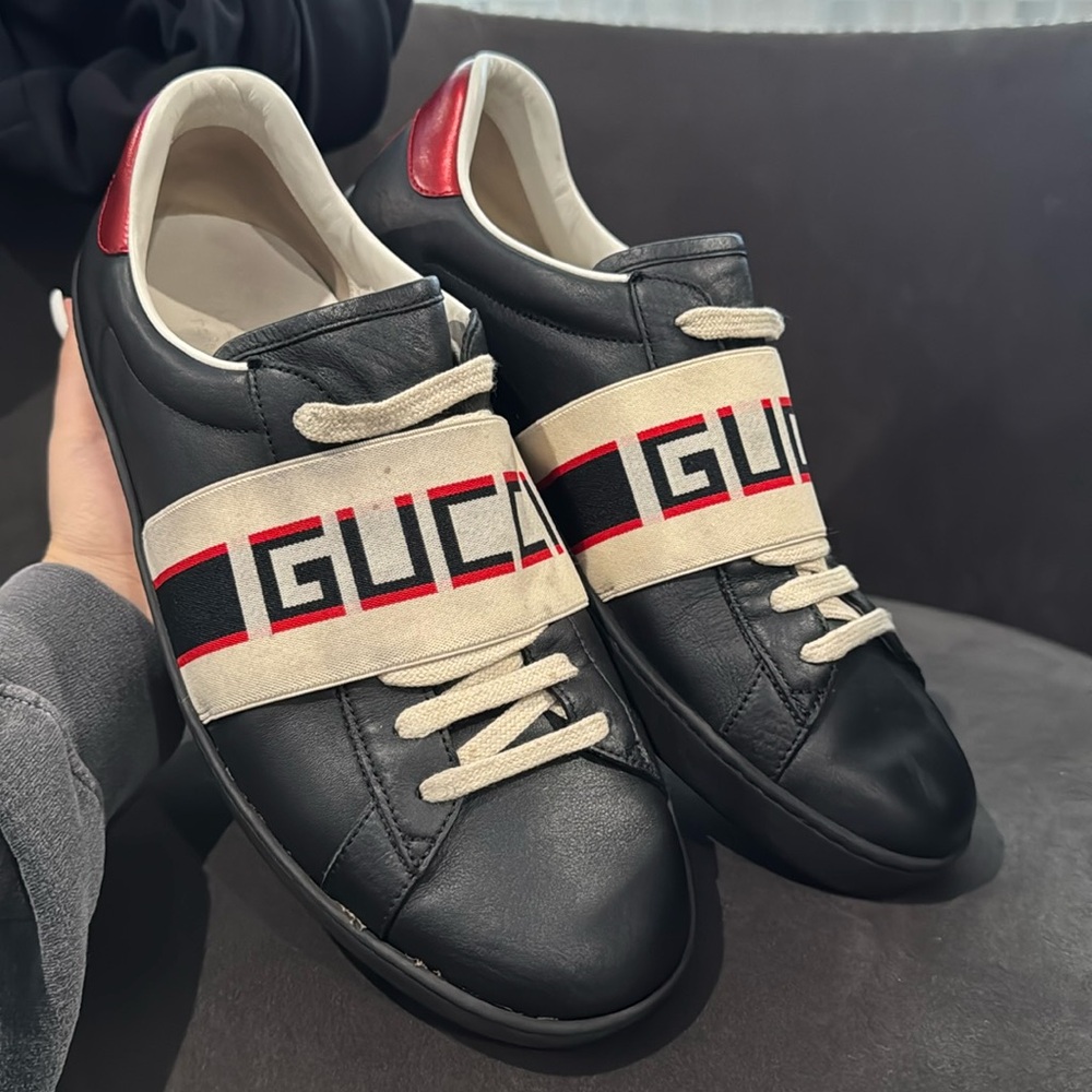 Black authentic Gucci sneakers